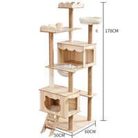 HKM-2325053 Wooden Cat Crawl Nest Scratching Board with Space Capsule Design