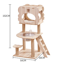 HKM-2325053 Wooden Cat Crawl Nest Scratching Board with Space Capsule Design