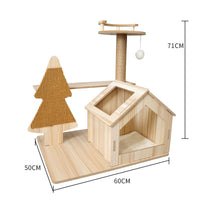HKM-2325053 Wooden Cat Crawl Nest Scratching Board with Space Capsule Design