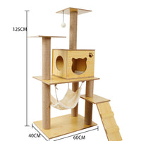 HKM-2325053 Wooden Cat Crawl Nest Scratching Board with Space Capsule Design