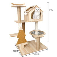 HKM-2325053 Wooden Cat Crawl Nest Scratching Board with Space Capsule Design