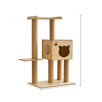 HKM-2325053 Wooden Cat Crawl Nest Scratching Board with Space Capsule Design