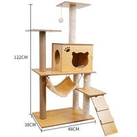 HKM-2325053 Wooden Cat Crawl Nest Scratching Board with Space Capsule Design