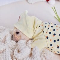 HKM-2326845 Cozy Casual Yellow Hoodie for Small Dogs - Cotton Fabric, Available in M, L, XL