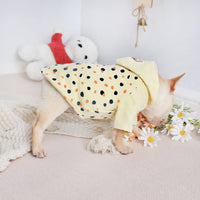 HKM-2326845 Cozy Casual Yellow Hoodie for Small Dogs - Cotton Fabric, Available in M, L, XL