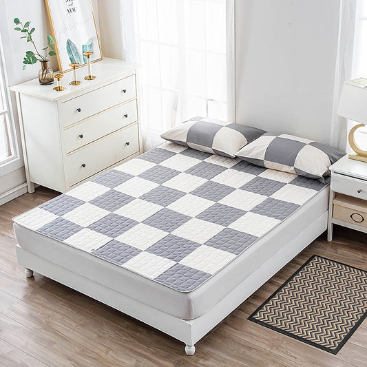 HKM-232787 Antibacterial Silver Fiber Cotton Fitted Sheet with Anti-Skid Pillow Cases - Geometric Modern Design