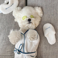 HKM-2328381 Absorbent Pet Bath Towel Set with Nightgown, Eye Mask, and Slippers - Soft Fleece, Multiple Sizes Available