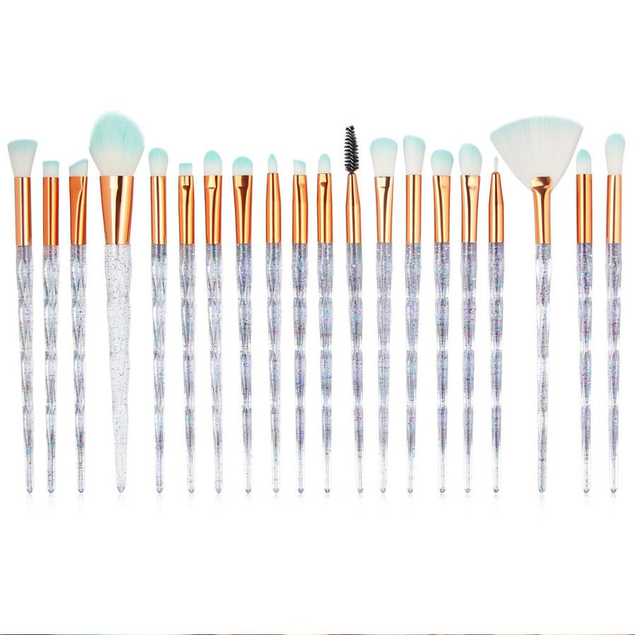 HKM-232851 20-Piece Makeup Brush Set with Corrugated Silk Nylon Material and Portable Handle