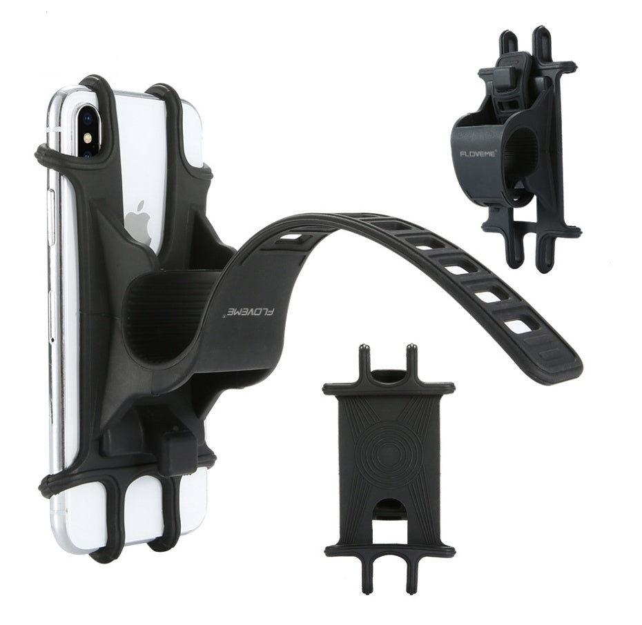 HKM-232851 Universal Bicycle Phone Holder with Flexible Silicone Design, Fits 4-6.3 Inch Devices