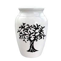 HKM-2329021 Tree of Life Aluminum Memorial Jar for Pet Remains - White 70x45mm