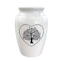 HKM-2329021 Tree of Life Aluminum Memorial Jar for Pet Remains - White 70x45mm
