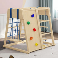 HKM-232915 Foldable Wooden Triangle Climbing Ladder for Indoor and Outdoor Play Gym - Safe and Sturdy Kids' Toy