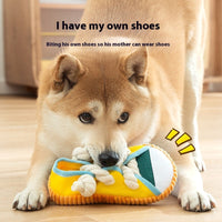 HKM-2330173 Bite Shoes Sound Pet Toy - Self-Hi Relieving Stuffy for Dogs, Oxford Cloth, 7*8*18cm, Available in Rock Yellow, Bondi Blue, Dean Green