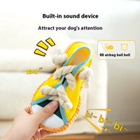 HKM-2330173 Bite Shoes Sound Pet Toy - Self-Hi Relieving Stuffy for Dogs, Oxford Cloth, 7*8*18cm, Available in Rock Yellow, Bondi Blue, Dean Green