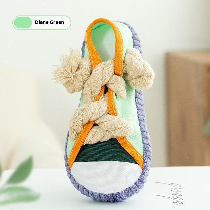 HKM-2330173 Bite Shoes Sound Pet Toy - Self-Hi Relieving Stuffy for Dogs, Oxford Cloth, 7*8*18cm, Available in Rock Yellow, Bondi Blue, Dean Green