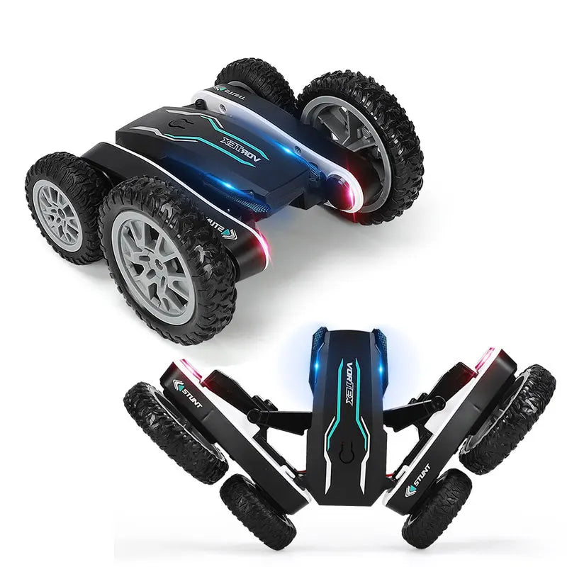 HKM-233043 360° Rotating Remote Control Drift Stunt Car with LED Lights for Ages 6 and Up - 2.4GHz Deformation Vehicle