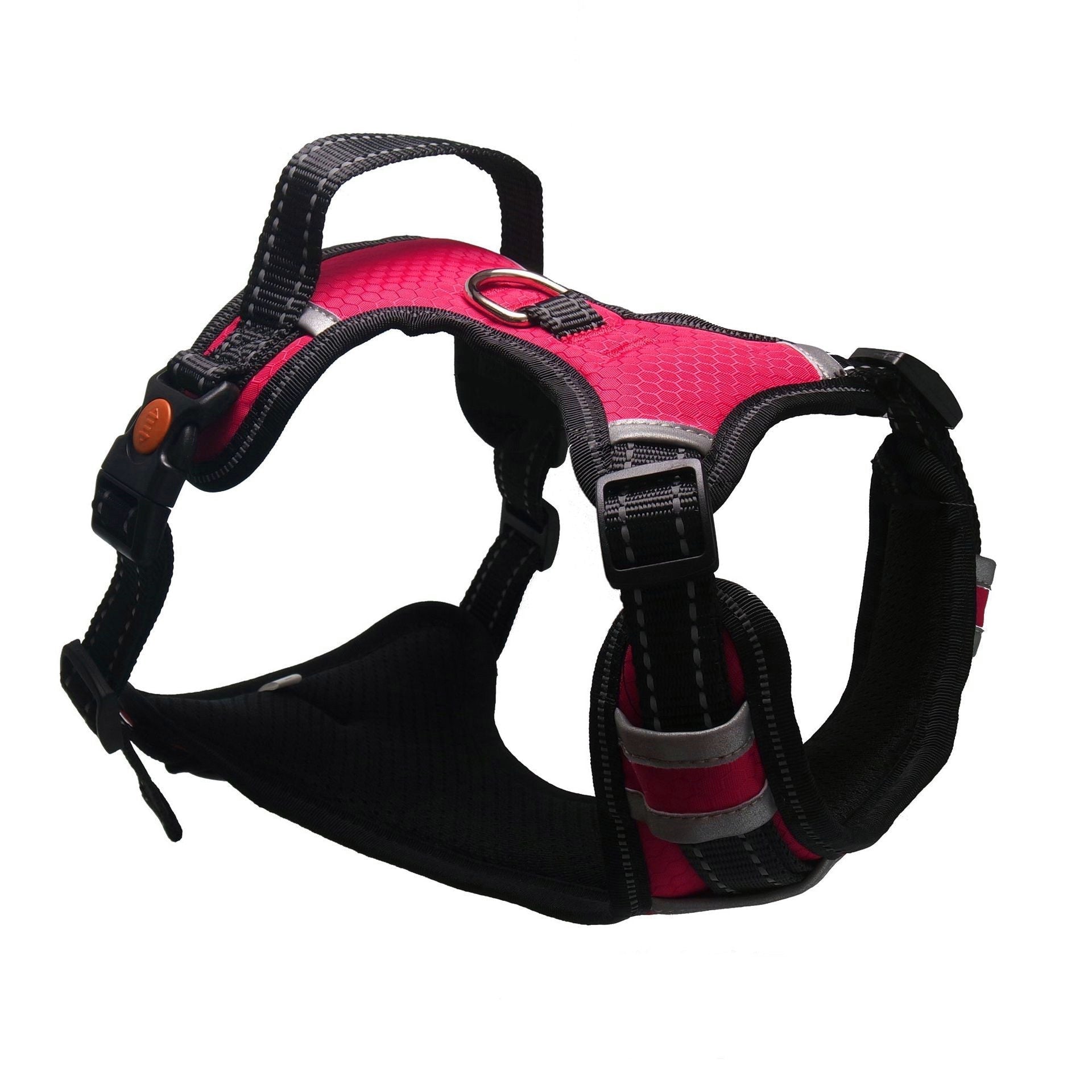 HKM-2330813 Double-Sided Nylon Chest Strap for Dogs in Black, Red, Army Green, and Blue