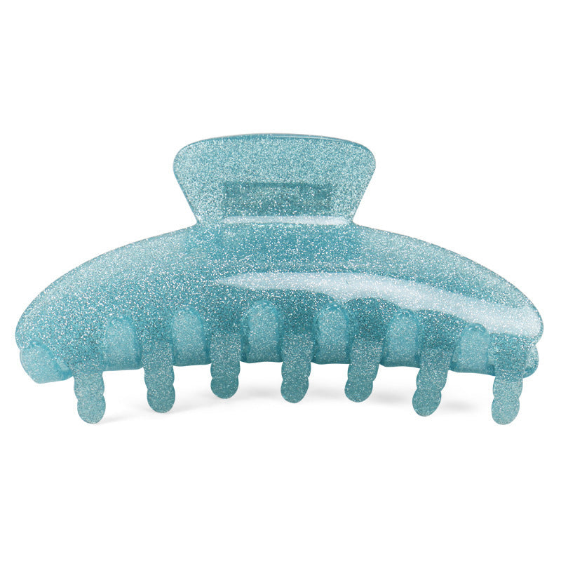 HKM-233363 Geometric Acrylic Glitter Hair Grab Clip for Women - Available in Pink, Green, Gray, Blue