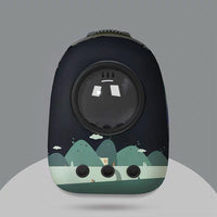 HKM-2333757 Space Capsule Cat Backpack - Medium to Hard, 15 Catty Capacity, Various Landscape Patterns