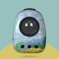 HKM-2333757 Space Capsule Cat Backpack - Medium to Hard, 15 Catty Capacity, Various Landscape Patterns