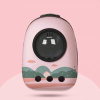 HKM-2333757 Space Capsule Cat Backpack - Medium to Hard, 15 Catty Capacity, Various Landscape Patterns