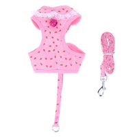 HKM-2336573 Adjustable Pet Walking Chest Harness with Breathable Mesh and Elegant Bow Tie ¨C Multiple Sizes Available