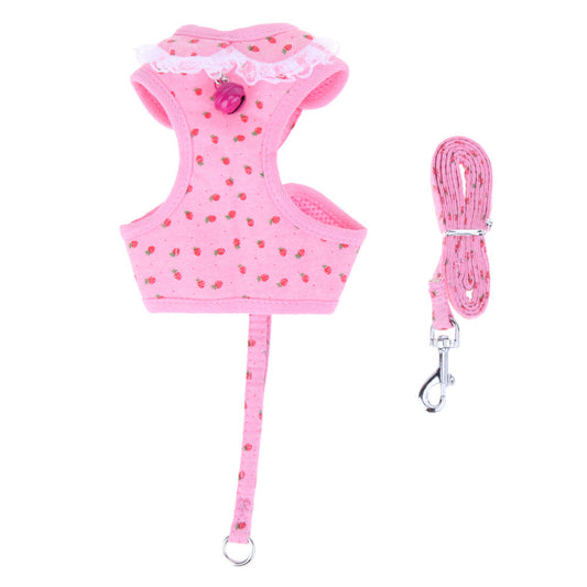 HKM-2336573 Adjustable Pet Walking Chest Harness with Breathable Mesh and Elegant Bow Tie ¨C Multiple Sizes Available