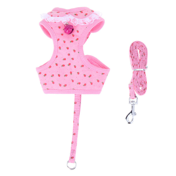 HKM-2336573 Adjustable Pet Walking Chest Harness with Breathable Mesh and Elegant Bow Tie ¨C Multiple Sizes Available