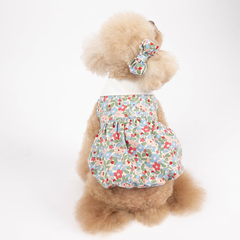 HKM-2337853 Floral Pattern Cotton Camisole for Dogs - Fashionable and Simple Design
