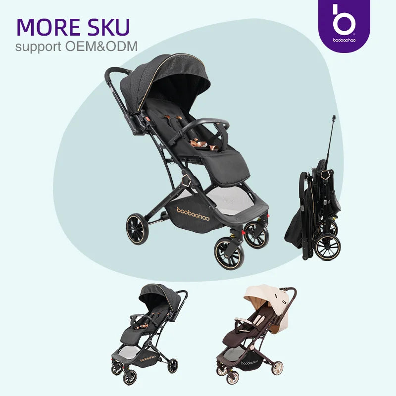 HKM-233811 Lightweight Foldable Baby Pram for Air Travel - Compact Stroller with Easy Storage