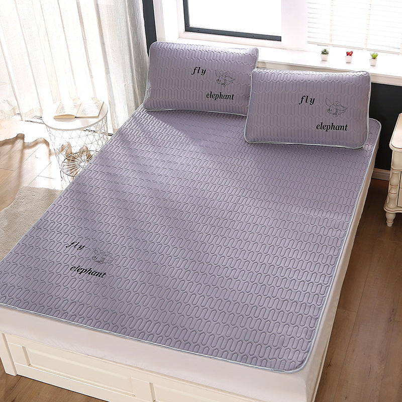HKM-233939 Folding Ice Silk Mat Set - 3-Piece Washable Cotton Coarse Cloth Mats