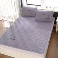 HKM-233939 Folding Ice Silk Mat Set - 3-Piece Washable Cotton Coarse Cloth Mats