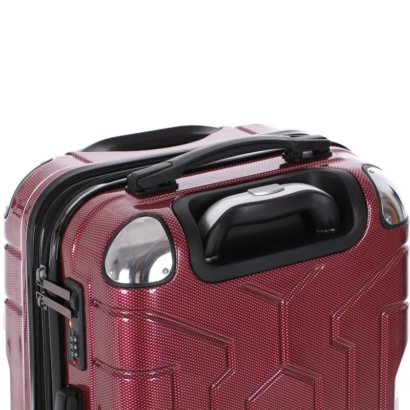 HKM-234003 3-Piece 20-Inch Trolley Case Set with 4-Wheel Design and Password Lock
