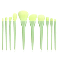 HKM-234003 Candy Color 10-Piece Cosmetic Brush Set with Soft Bristles and Plastic Handle