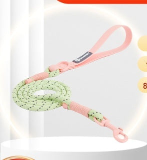 HKM-2342845 Solid Color PVC Dog Leash with Hand Holding Rope in Dark Red, Purple, Yellow, and Taoyao Green