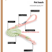 HKM-2342845 Solid Color PVC Dog Leash with Hand Holding Rope in Dark Red, Purple, Yellow, and Taoyao Green