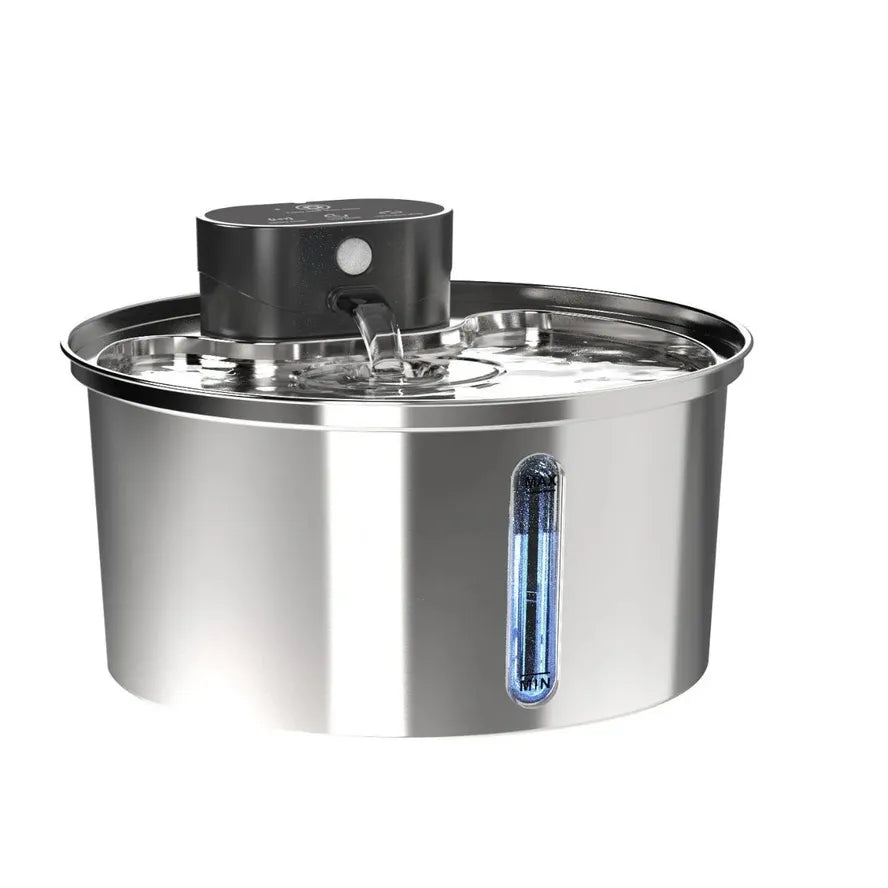 HKM-234387 Stainless Steel Automatic Cat Water Fountain - 3.2L/7L Wireless Sensing Pet Dispenser