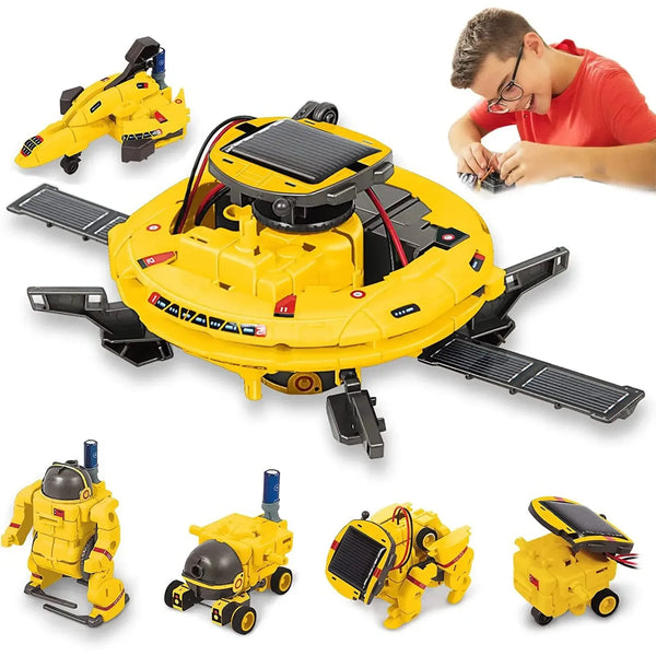 HKM-234451 6-in-1 Educational Solar Robot Toys for STEM Projects - Solar-Powered Space Kits