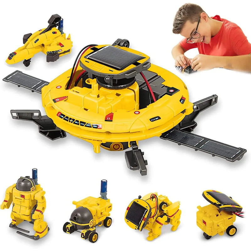 HKM-234451 6-in-1 Educational Solar Robot Toys for STEM Projects - Solar-Powered Space Kits