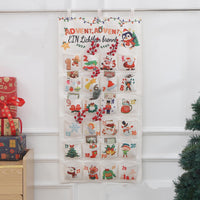 HKM-234579 DIY Christmas Countdown Gift Bag - Brocade Silk Screen Design, 50x100 cm