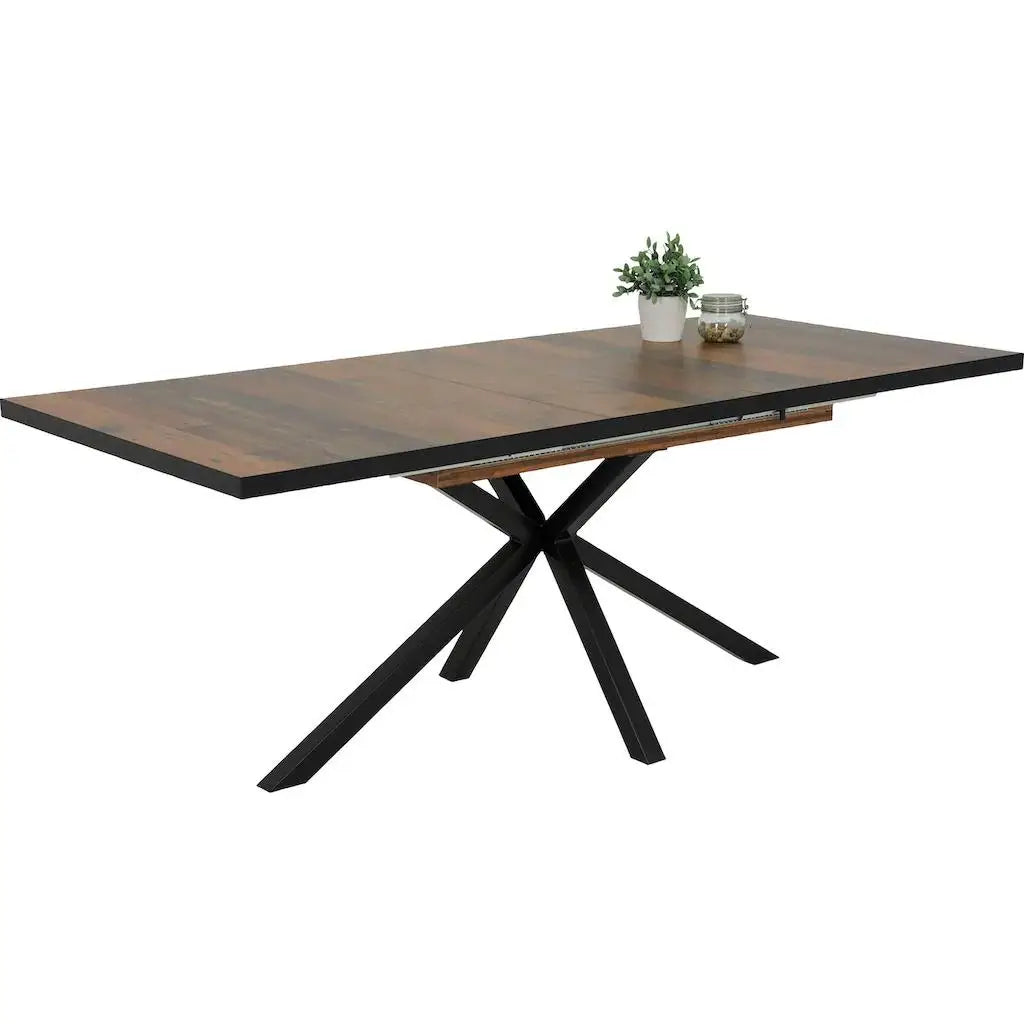 HKM-234643 Extendable Wooden Dining Table – Modern Design, 160-200 cm, Metal Base