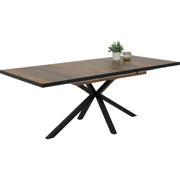 HKM-234643 Extendable Wooden Dining Table – Modern Design, 160-200 cm, Metal Base