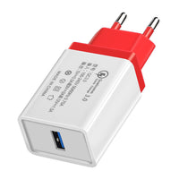 HKM-234643 QC3.0 Fast Charge Travel Charger - Compact Design, Dual Standard Compatibility, Intelligent Recognition