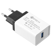 HKM-234643 QC3.0 Fast Charge Travel Charger - Compact Design, Dual Standard Compatibility, Intelligent Recognition