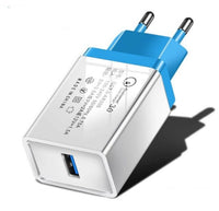 HKM-234643 QC3.0 Fast Charge Travel Charger - Compact Design, Dual Standard Compatibility, Intelligent Recognition