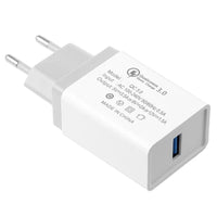 HKM-234643 QC3.0 Fast Charge Travel Charger - Compact Design, Dual Standard Compatibility, Intelligent Recognition