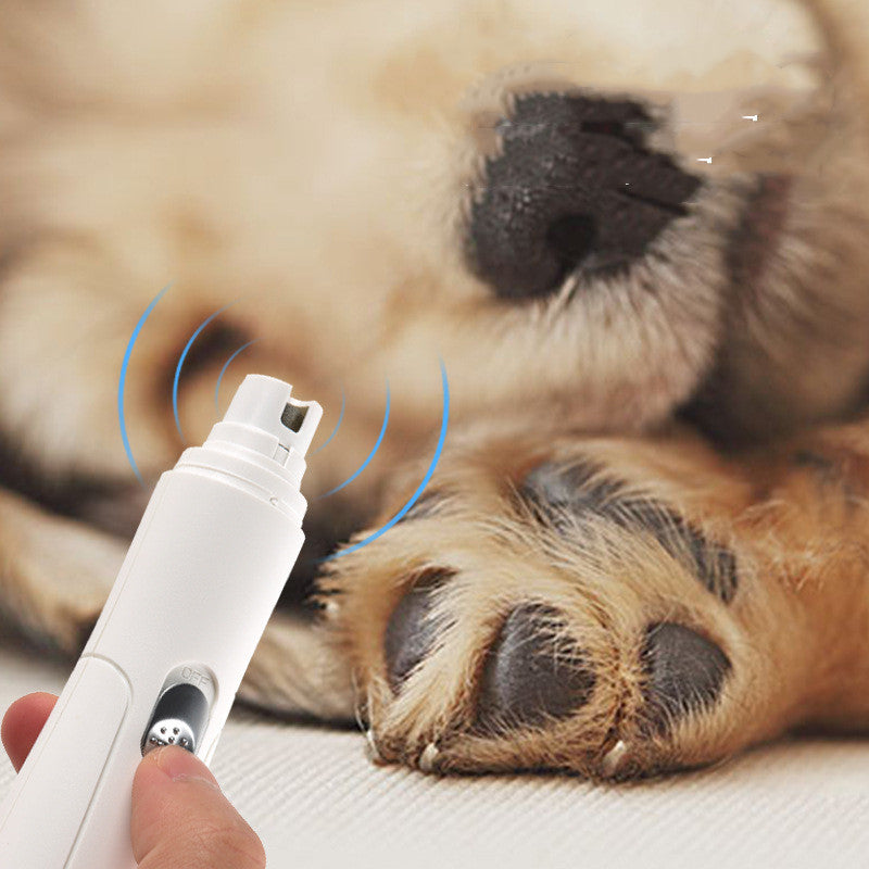 HKM-2346813 USB Rechargeable Nail Trimmer for Pet Grooming - Includes Nail Polisher and Charging Cable