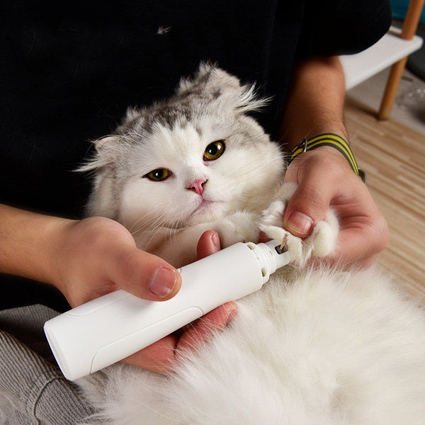 HKM-2346813 USB Rechargeable Nail Trimmer for Pet Grooming - Includes Nail Polisher and Charging Cable