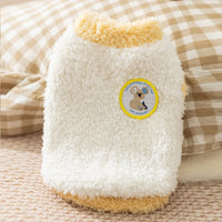 HKM-2347581 Cozy Two-Legged Fleece Coat for Small Dogs and Cats with Koala Patch