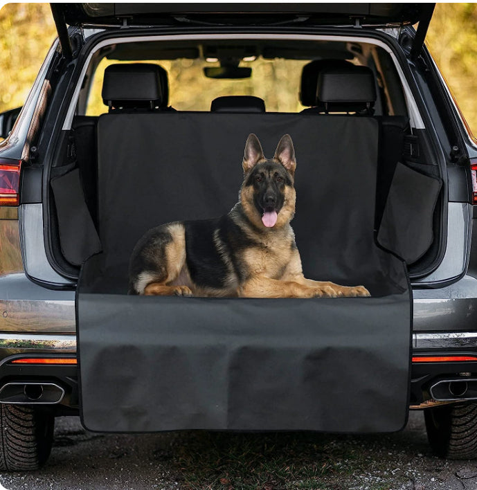 HKM-2347837 Large Dog Car Mat for Rear Seat and Trunk - Soft Cloth Cushion for Pet Travel